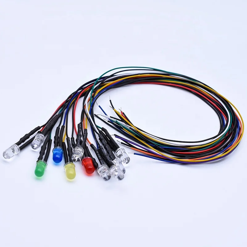 Pre Wire Led Diode Light Lamp Bulb Emitting Diodes solid light DC12V 7.87 Inch cable led Prewired Emitting Diode