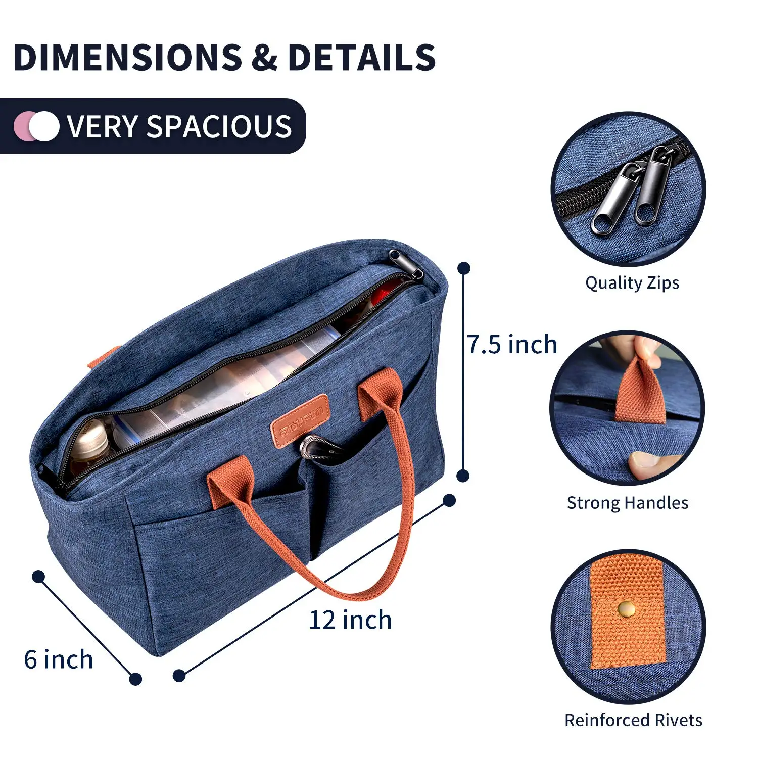 Women Lunch Bags Insulated Fashionable Cooler Box Large Lunch Bag for Work