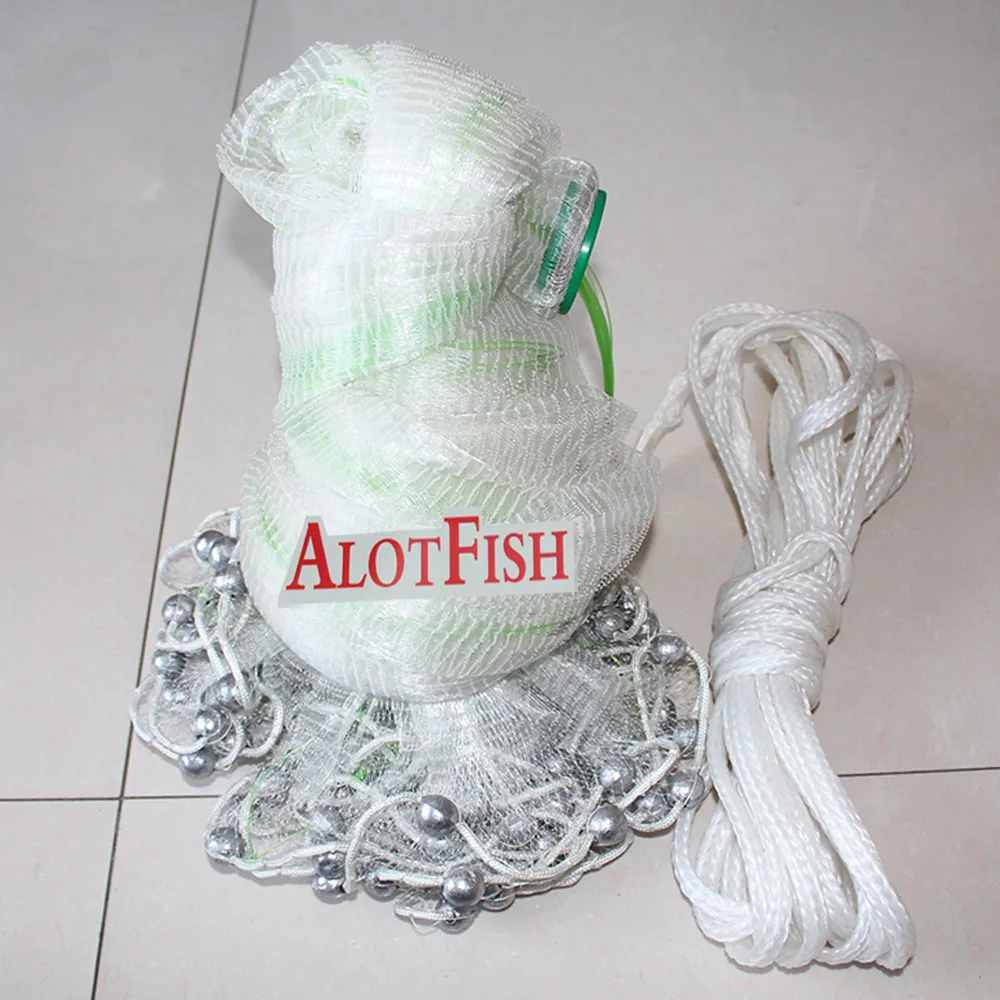 6ft To 12ft 3/8"sq America Style Drawstring Cast Net Lead Bob Fishing