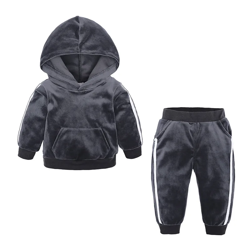 High Quality Children Jogging Baby Boy Girls Jogger Sets Velvet Kids