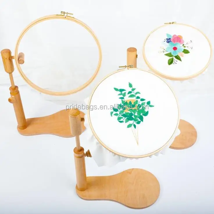 Sit On Style Embroidery Lap Frame Hoop Stitch Stand Round Adjustable Needlework Seat Frame