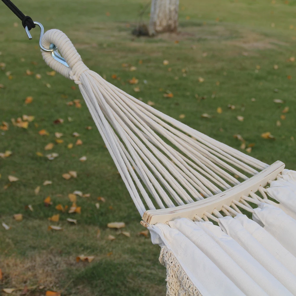 Boho Cotton Double Hammock,Macrame Hammock With Accessories,Heavy Duty