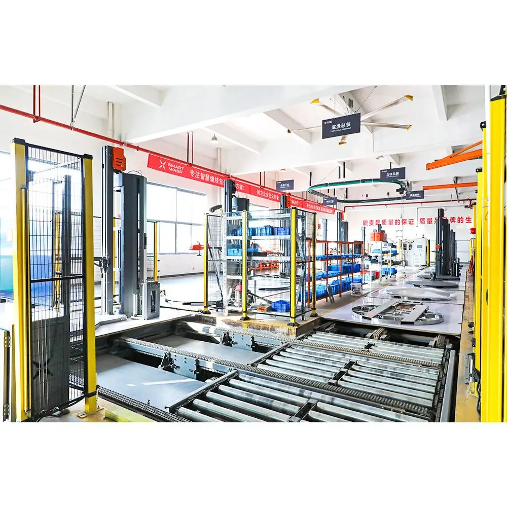 Máy quấn pallet thực phẩm và đồ uống tự động hoàn toàn năng suất cao kiểu vòng đòn bẩy với các bộ phận lõi bánh răng