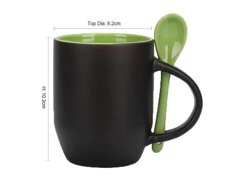 11oz Personalized Ceramic  sublimation  color-changing Coffee Mug with Spoon