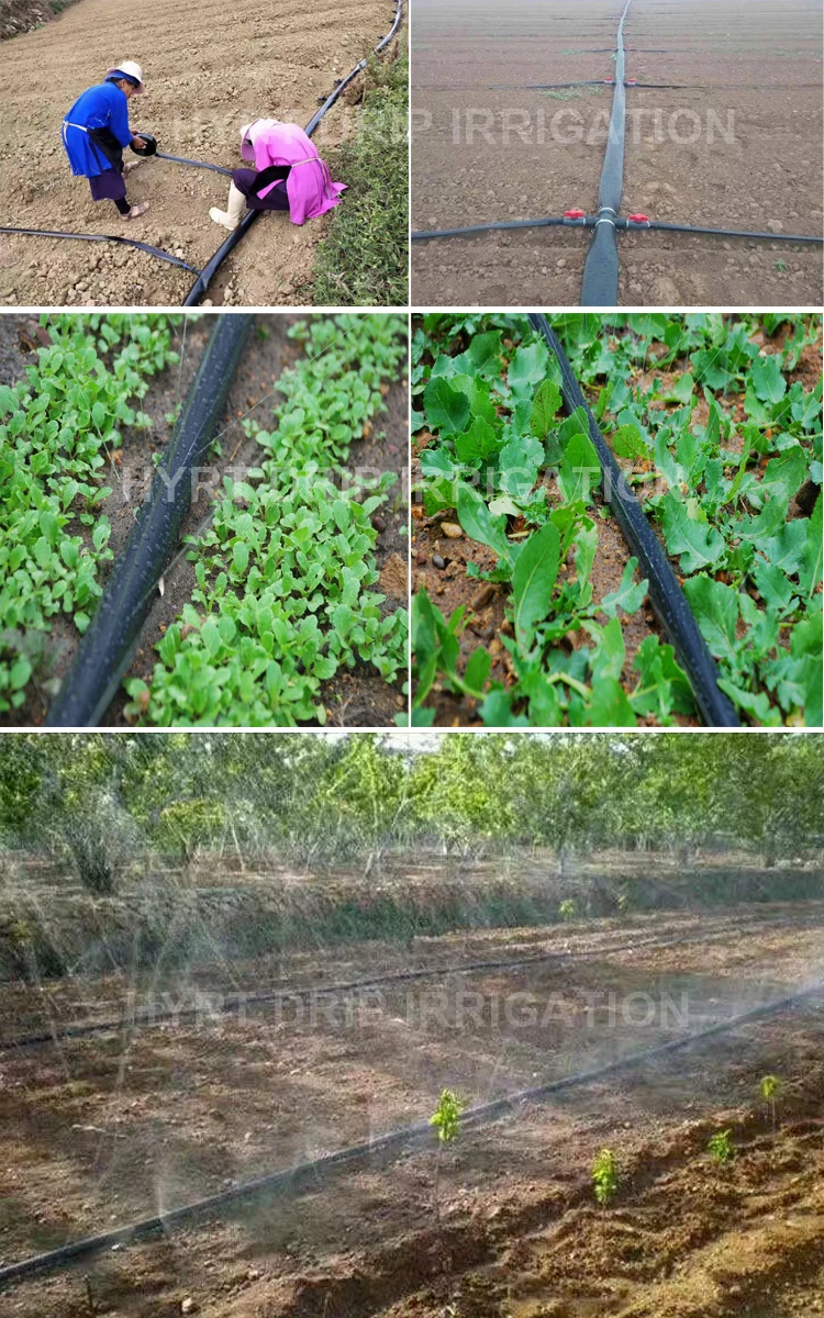 Mangueira e fita de irrigação por aspersão 16-75mm para irrigação de jardins e hortaliças