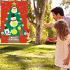 Hang kids play bean bag toss hole santa halloween Christmas decoration funny party game with 4pcs cornholes sand bag for adults