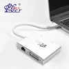 Manufacture Multi functional 4 in 1Adapter Male to Female USB to HDMI VGA DVI LAN Hub