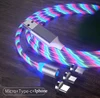 Flowing Light Led flow Fast 3 in 1 Magnetic Cable Charger Type C Magnetic fast Charging Cable Magnetic Micro led flow USB Cable