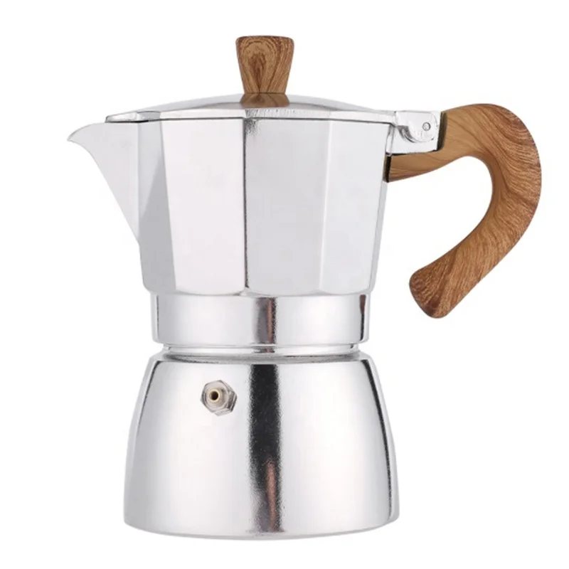 Factory Price 3/6 Cup Matte Black/Silver Moka Pot | Portable