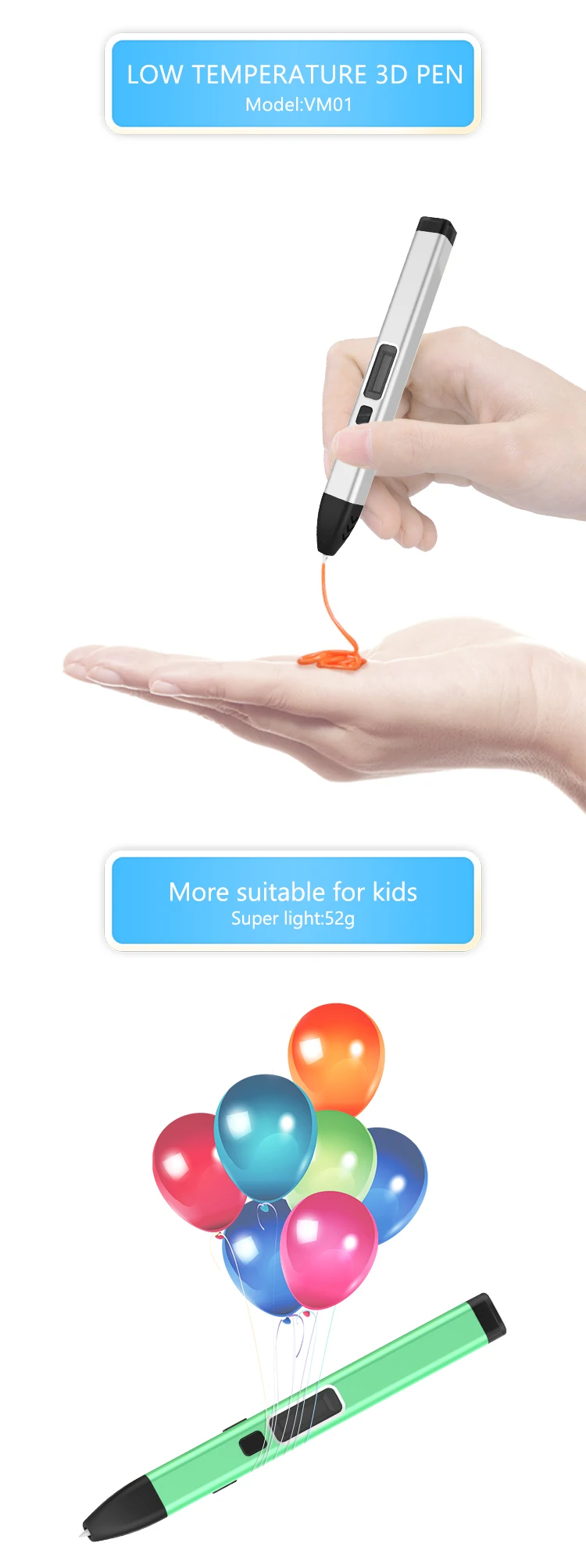 Sundi3D Hot Designer Kids 3D Pen DIY 3D Printing Pens Pen 3d