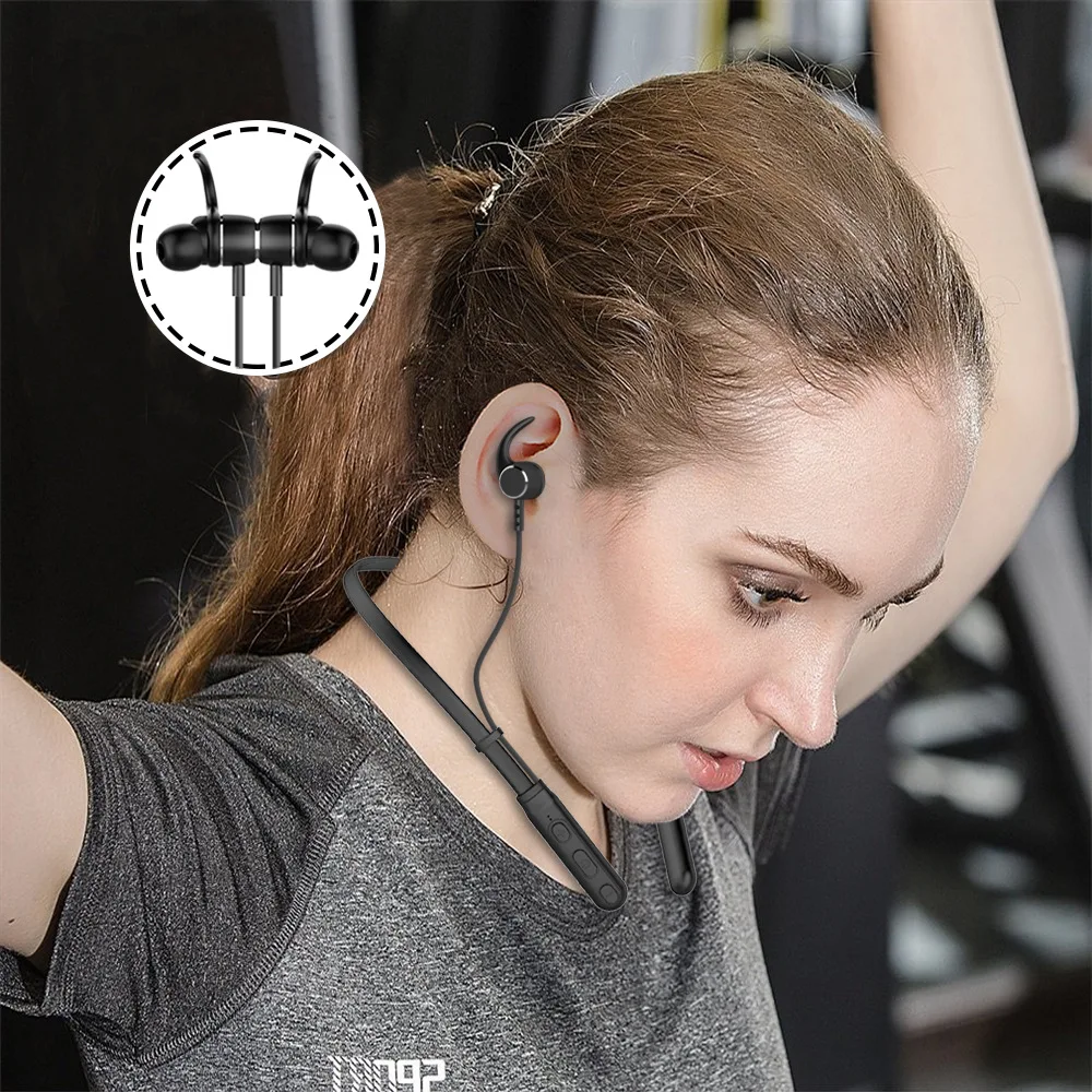 Portable Wireless Sport Earphone Stereo Neckband Bluetooth Headset With Mic - ANKUX.COM