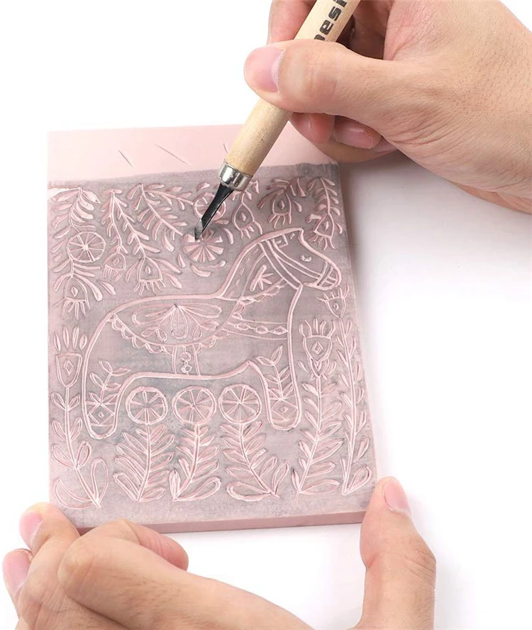 Amazon Hot Sale 18 Colors 15*10*0.8cm Rubber Carving Blocks For Stamp