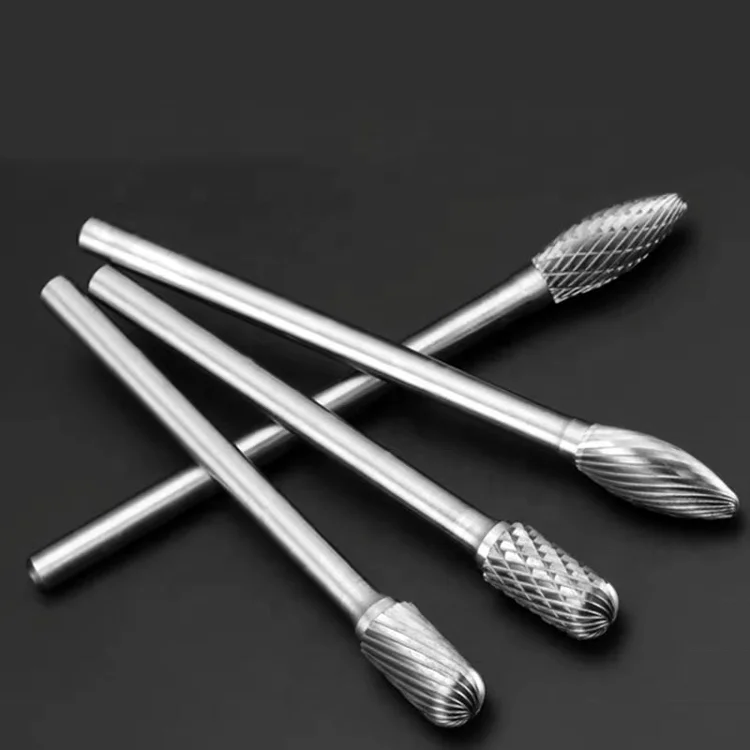 Tungsten Carbide Burrs 30mm 50mm Extra Inverted Cone Shape 7pc Long