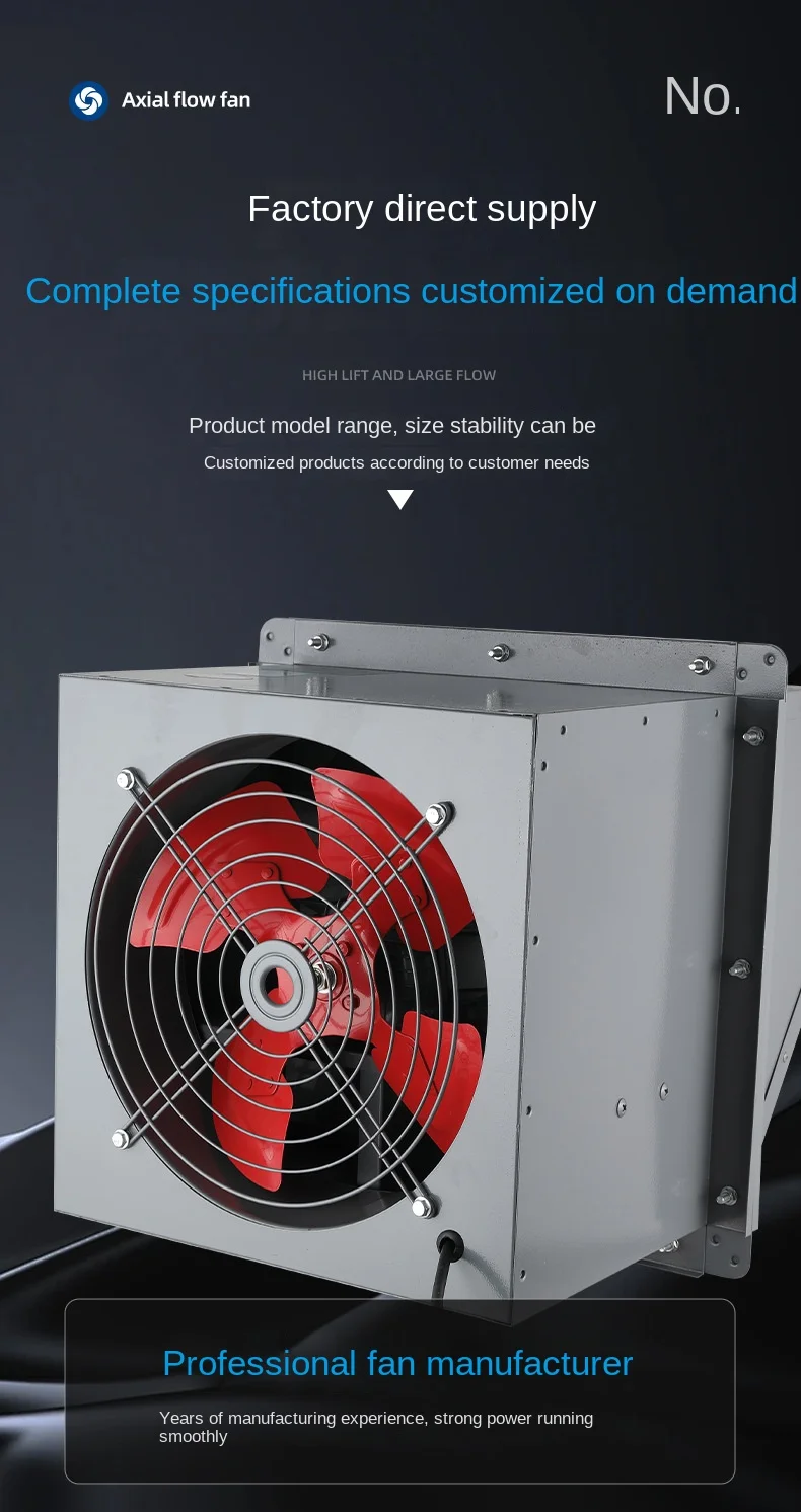 Square Axial Exhaust Fan, DWEX, Wall, Steel, 220/380V - detail 12
