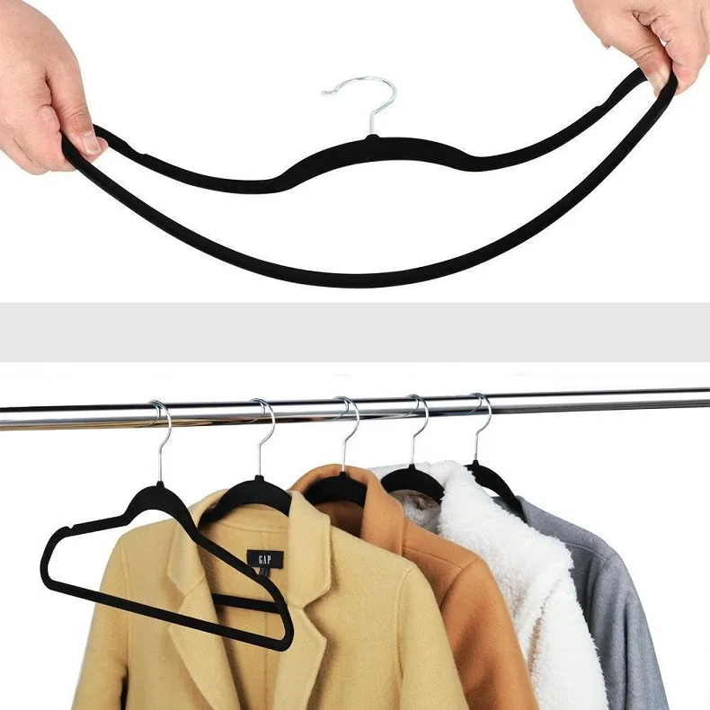 Cheapest Prices Plastic Slim Hangers Flocked Velvet Hangers With Abs ...