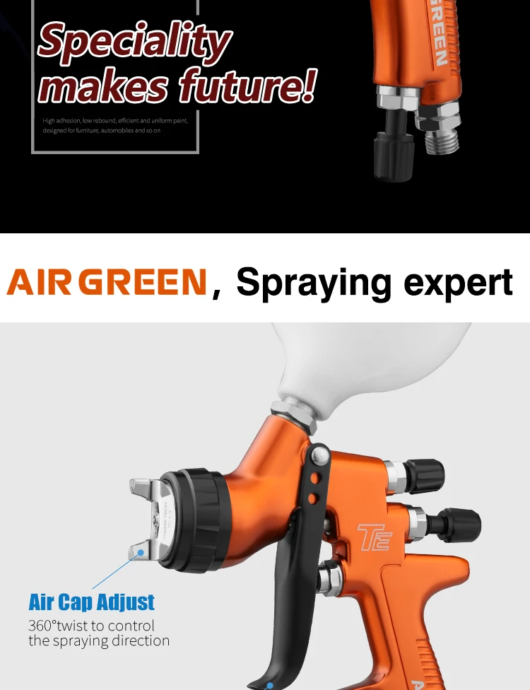 Te Hvlp Air Spray Gun With Cups Autonotive Paint 1.3mm Nozzle Buy Air