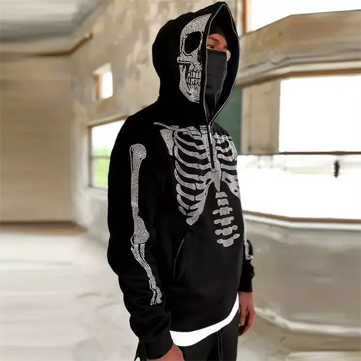 Full popular Zip Skeleton Hoodie