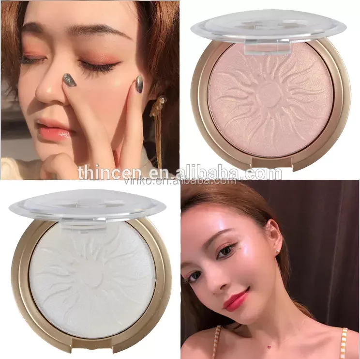 Glow Shimmer Private Label Face Golden Baked Pressed Powder Makeup Highlighter