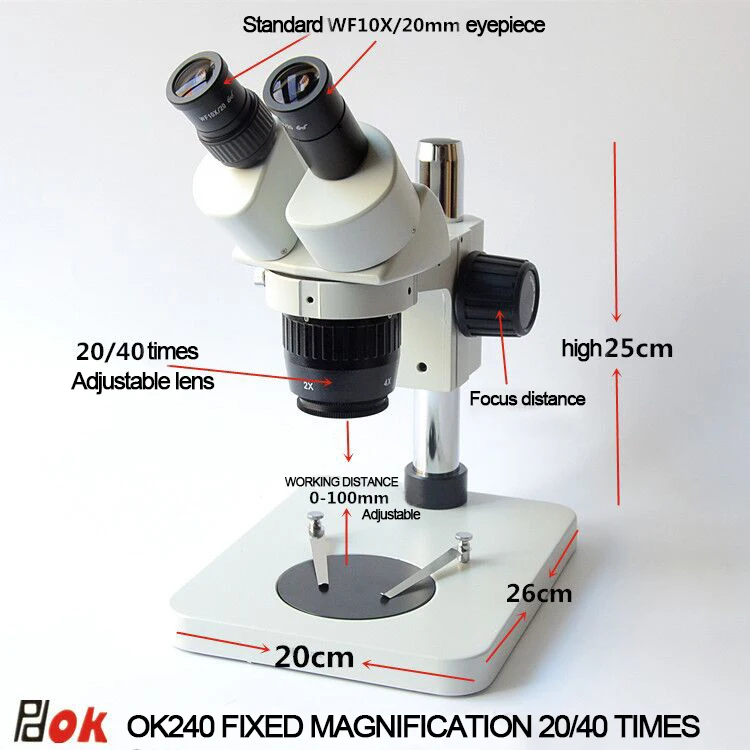 Generic High Quality Mini 45X Microscope Adjustable Focus With Led Lights 
