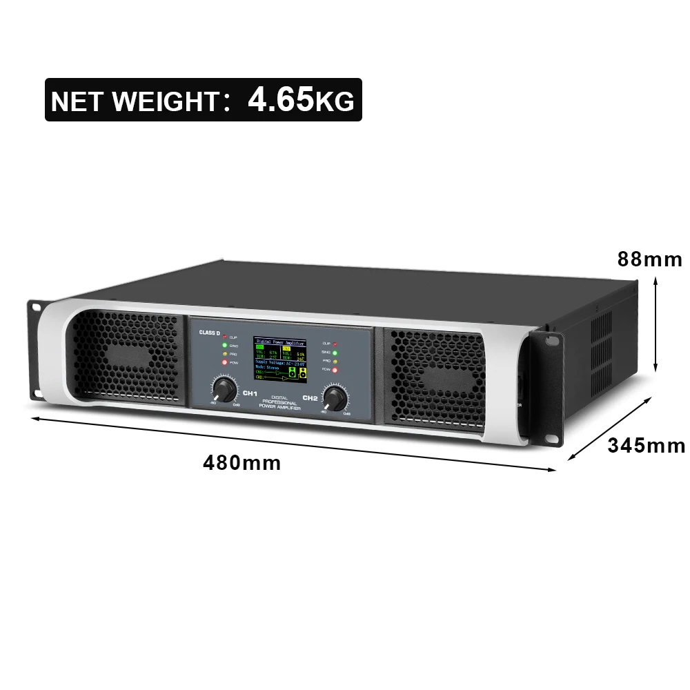Biner Dh600 2 Channels 600w*2 Digital Power Amplifier Professional For