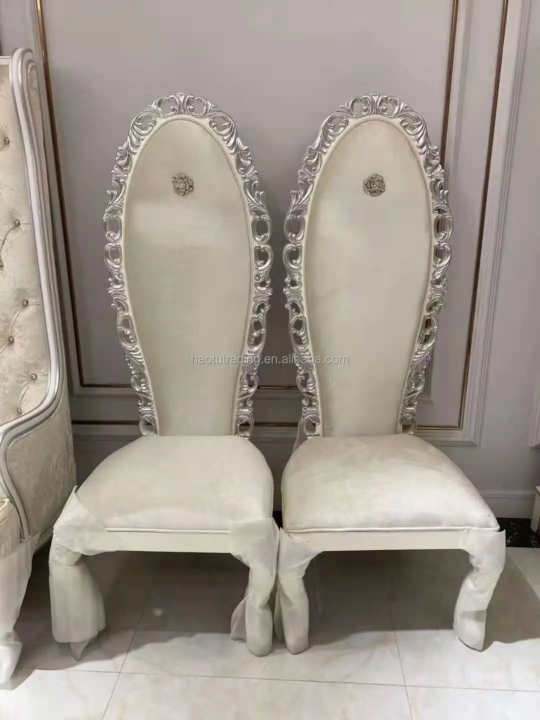 commercial furniture hotel chair high back solid wood king throne luxury wedding chair
