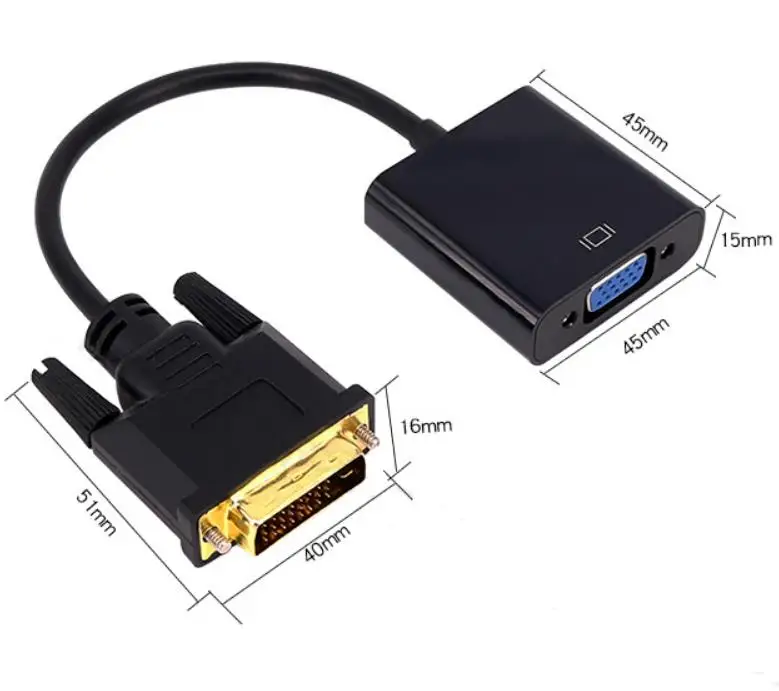 Dvi D Male To Vga Female Converter Dvi 24+1 To Vga Adapter Dvi To Vga