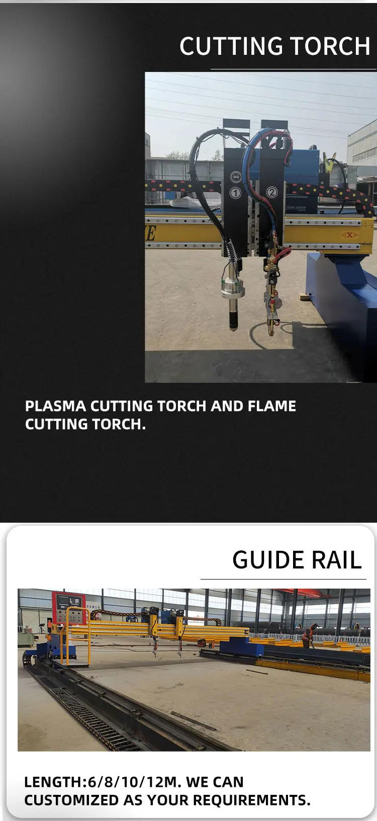 high precision gantry type plasma flame metal cutting machine