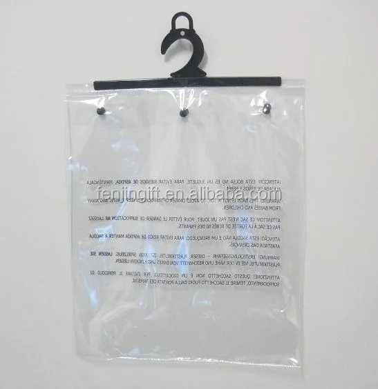 Custom Pvc Poly Bag With Hanger Hook Manufacture Underwear Packaging