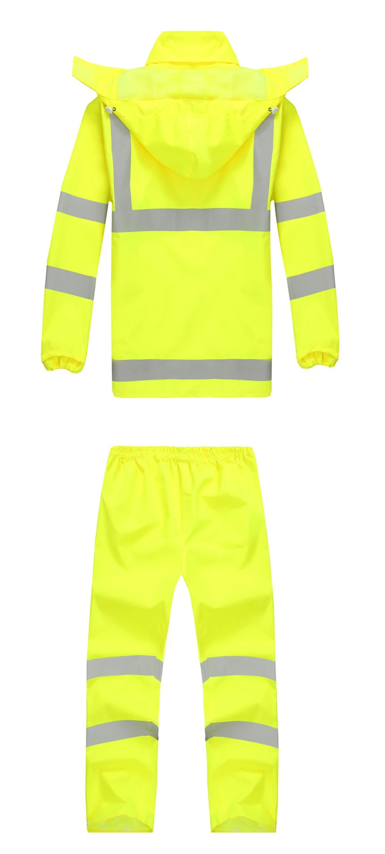 Windproof High Visibility Reflective dress suit Mens new fluorescent yellow safety coat with hoodies - KingCare | KingCare.net