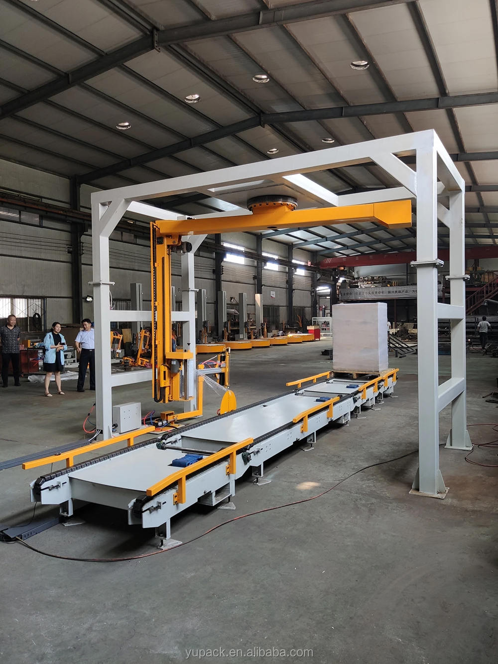 Rotary Arm Automatic Pallet Wrapping Machine System Foil/Paper Case ...