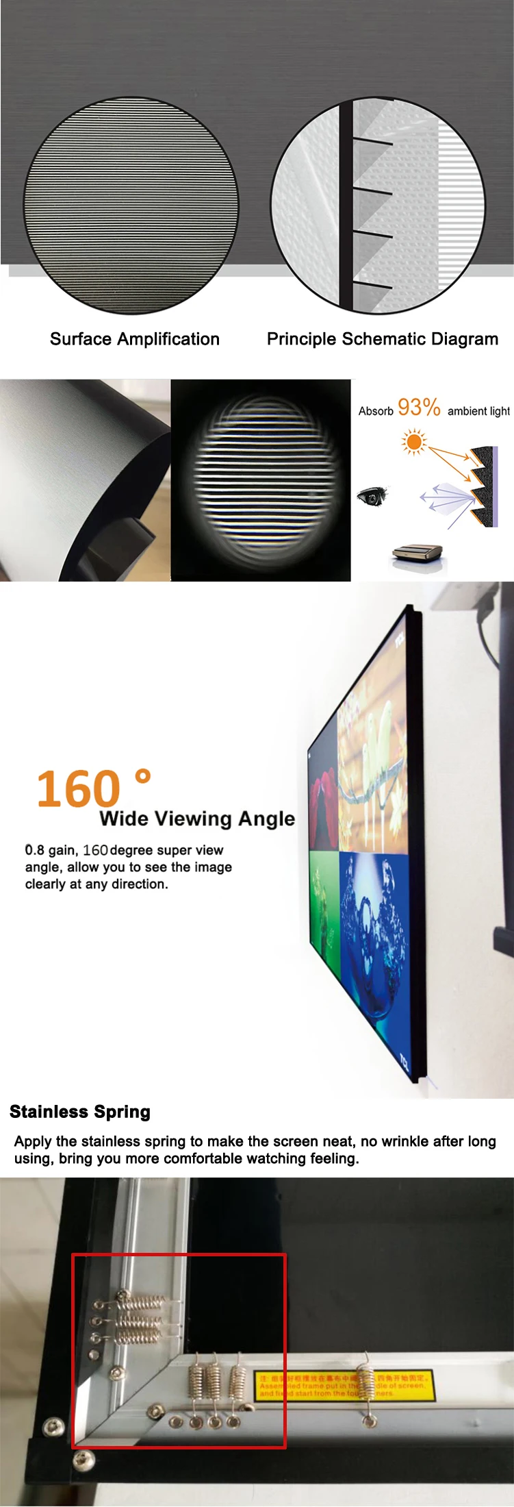 Yinzam 4k Ultra Short Throw Cbsp Alr Ust Screen Ust Alr Pet Crystal