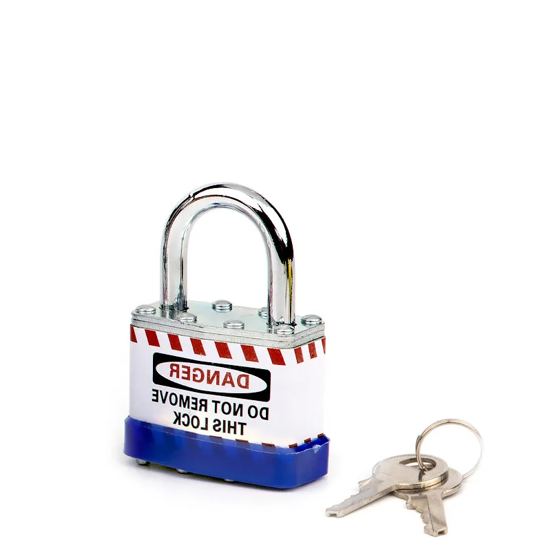Laminated steel Loto safety padlock with hardened steel shackle for Industrial equipment lockout