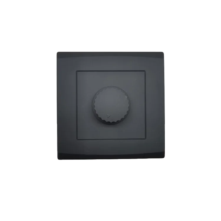 Universal Best Seller Light Dimmer Electrical Switch Black Color 10A Wall Mounted Rotary Switches and Socket for Home