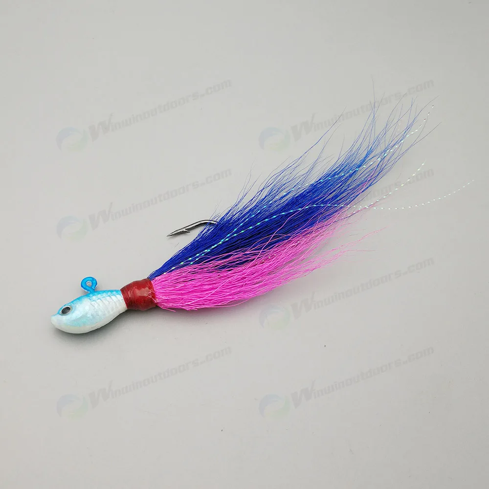 High Quality Lead Jig Heads With Custom Natural Deer Hair Bucktail Jig Fishing Lures Buy Lead