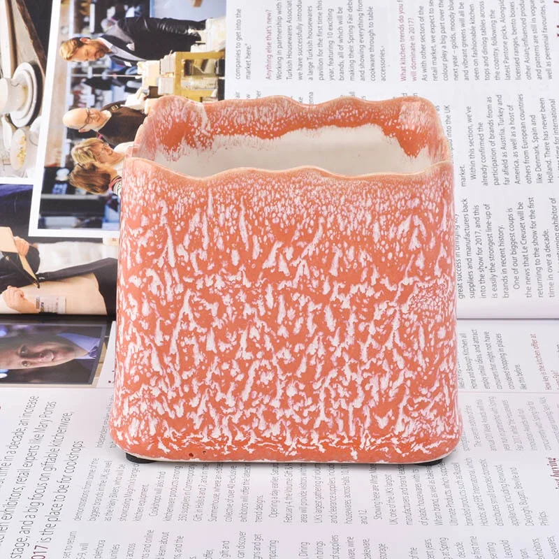 480ml mable square ceramic candle jar scented candle container with base party decoration