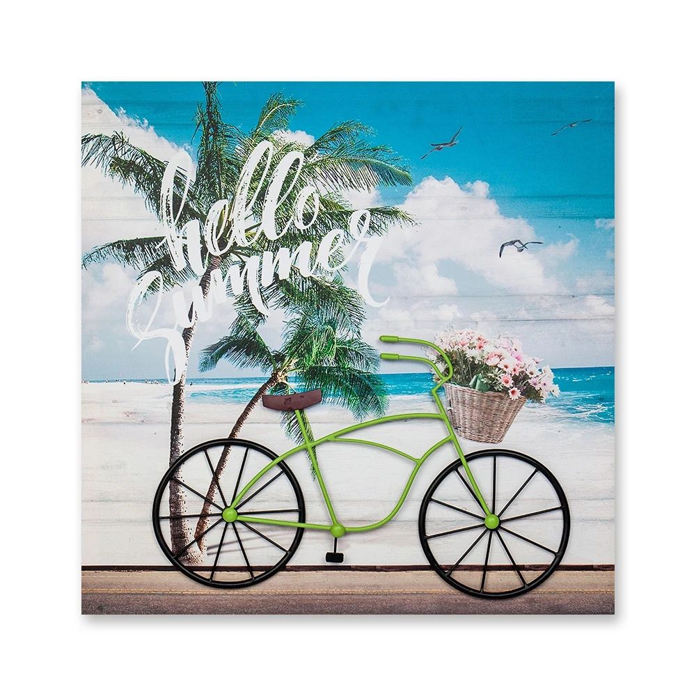 XINGCHENG High quality custom beach 3d painting for room decoration canvas picture with led light wall art