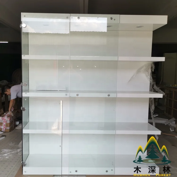 Multilayer Glass Shelf With Led Lighting Good Quality Shop Furniture