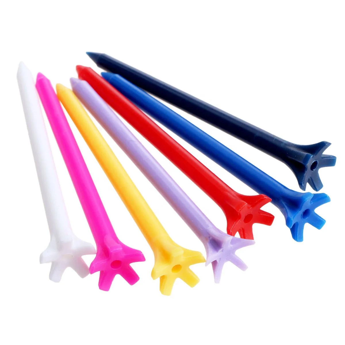 5 Prong Plastic Golf Tees 2 3/4 Inch Golf Plastic Tee Assorted Colors