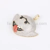 Hip hop style jewelry funny face pendant 925 silver micro setting high polish