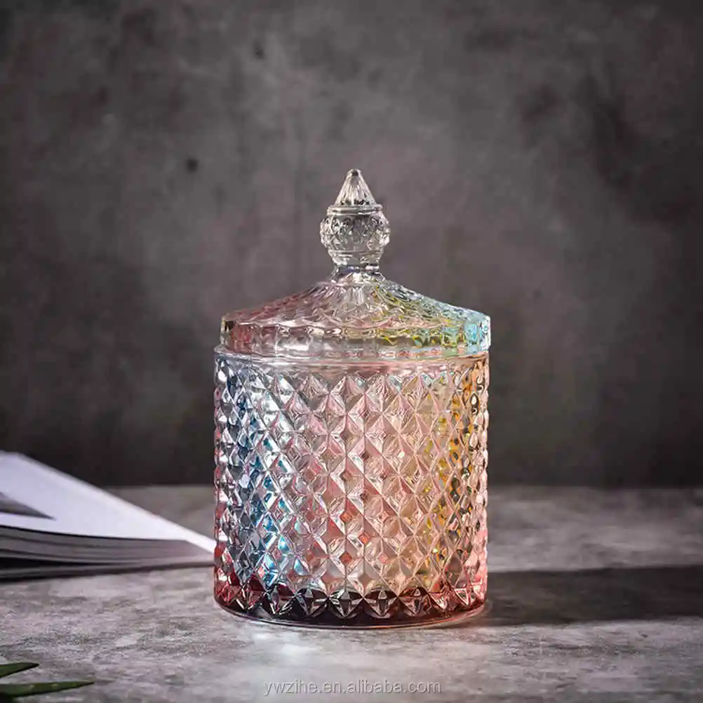 1PC Cookie Glass Decorative Storage Container Crystal Candy Dish for Decoration 