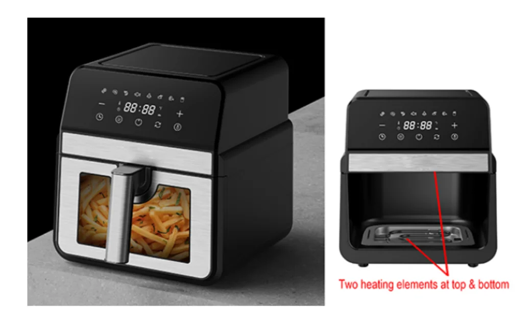 8.5l Multifunctional Digital Dual Heating Elements Air Fryer For Home