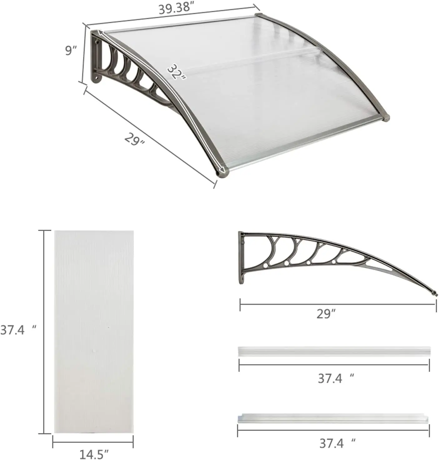 Durable Polycarbonate Awnings And Long Lifespan Polycarbonate Awnings