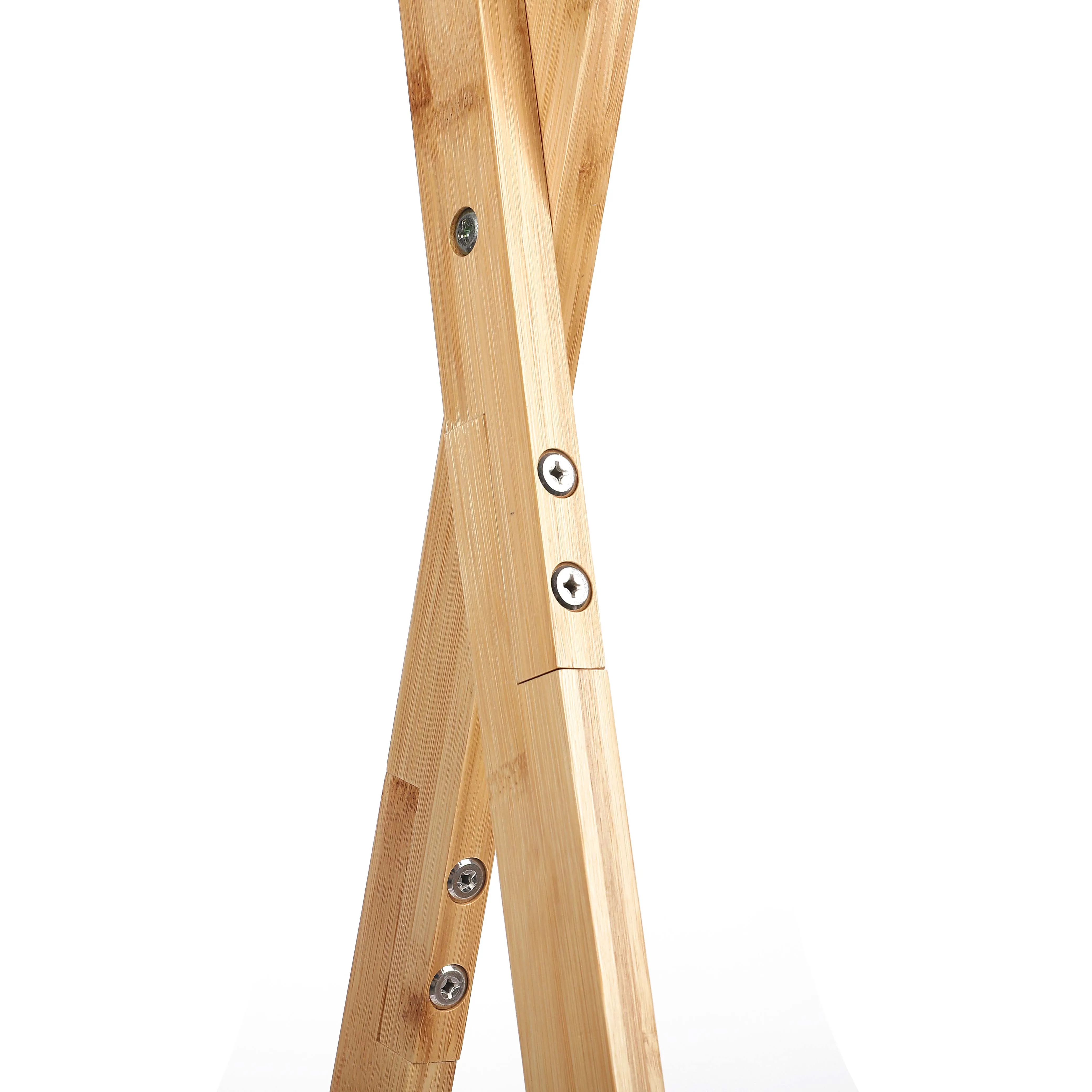 新设计定制2层竹木制衣帽架带支架的储物架