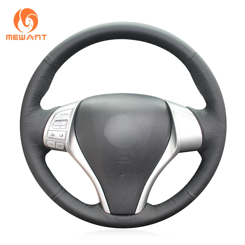 FOR NISSAN ALMERA 1995-2000 BLACK REAL GENUINE LEATHER STEERING WHEEL COVER NEW