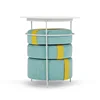 Nordic small apartment mini coffee table modern minimalist round dining table living room sofas soft ottoman moroccan pouf