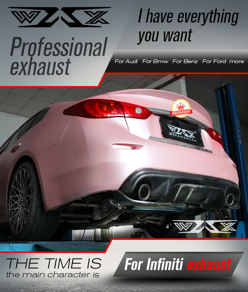 Performance Catback 304 Stainless Steel Exhaust Pipes valvetronic exhaust muffler catback for INFINITI QX70 2013-2021