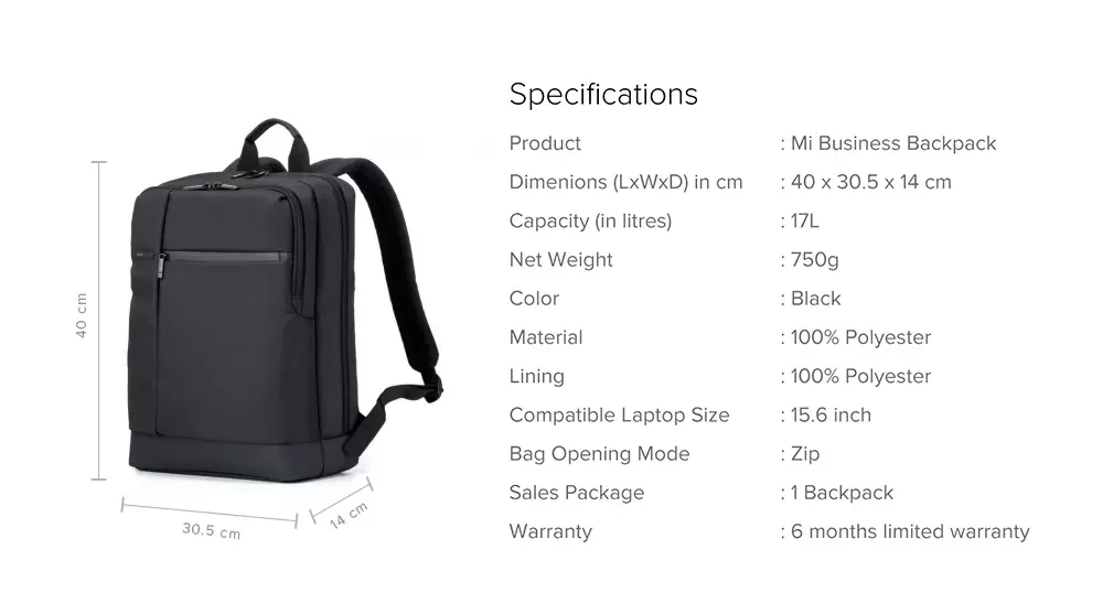 Wholesale Original Xiaomi 17L Mi Classic Business Backpacks