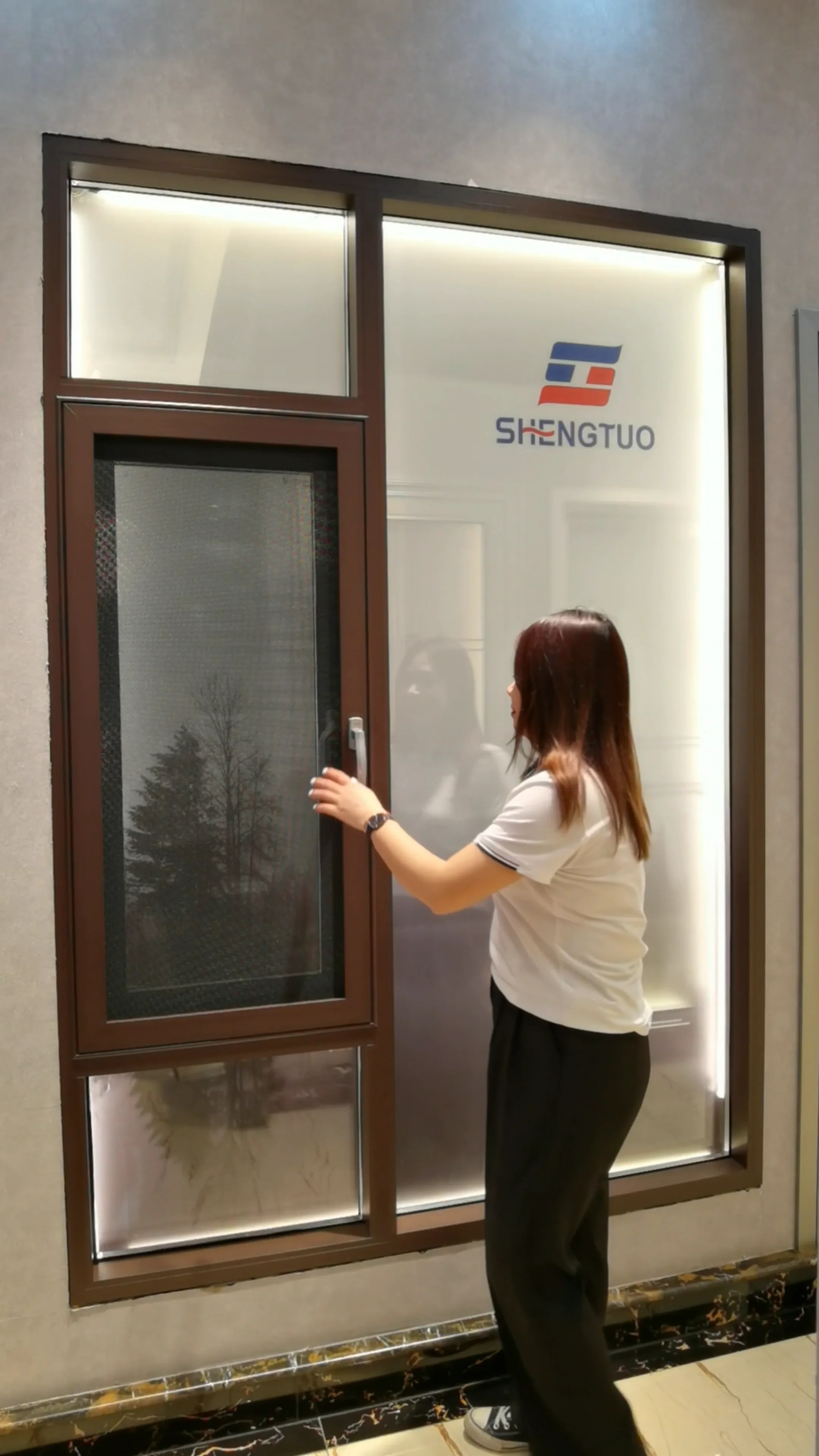 型材热断裂窄边有色房屋窗户铝铝平开窗双钢化玻璃铝合金