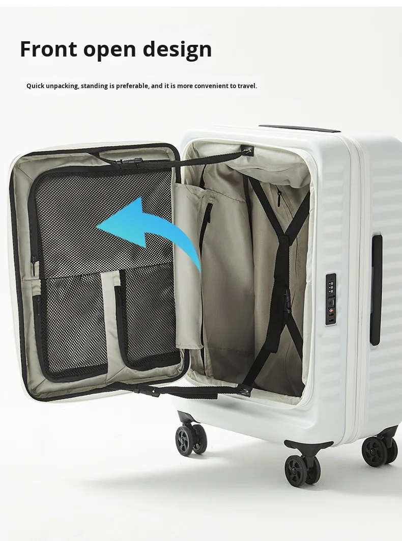product 20 24 28 inch suitcase travel trolley case universal wheel tsa lock front opening expandable retractable luggage-10