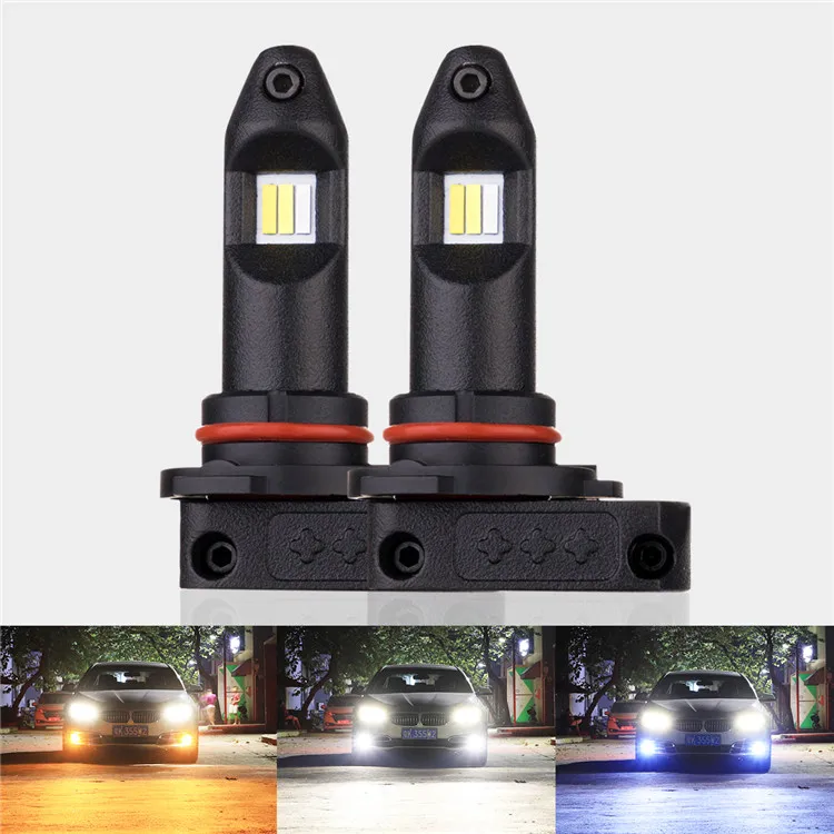 Flydee newest fog light 3 colors  led car headlight good quality yellow blue white color h11 h8 hb3 hb4 9012